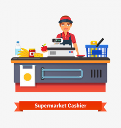 Supermarket Cashier, Supermarket, Cash Register, Bill PNG Image and ...