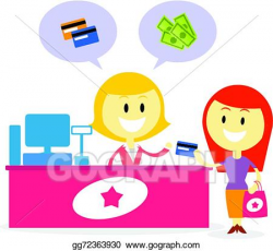 Vector Art - Pay with cash or credit card . Clipart Drawing ...