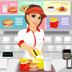 Staff clipart fast food - Pencil and in color staff clipart fast food