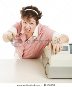 Picture of a Mean Woman, a Cashier in a Restaurant, Yelling at the ...
