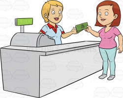 Clipart of a cashier - Clipart Collection | Vector woman paying ...