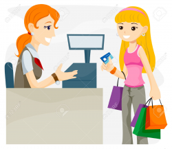 Mall clipart cashier - Pencil and in color mall clipart cashier