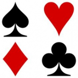 Free clip art of red and black playing card suits - spades, hearts ...