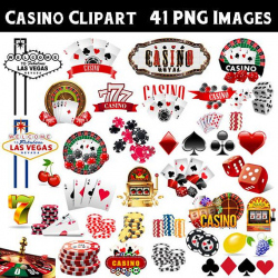 Casino Digital Clipart INSTANT DOWNLOAD PNG Images Clip Art