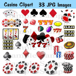 Casino Digital Clipart INSTANT DOWNLOAD jpg Images Clip Art Las ...