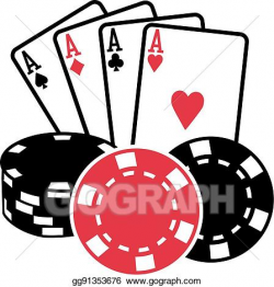 Vector Stock - Four aces playing cards with coins poker ...
