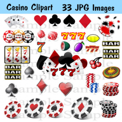 Casino Digital Clipart INSTANT DOWNLOAD jpg Images Clip Art