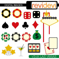 Viva Las Vegas clipart commercial use / Casino gambling, chip ...