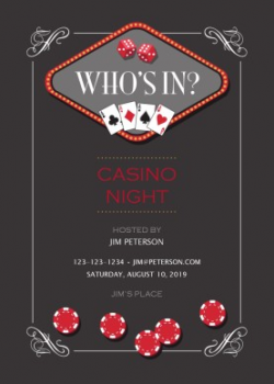 Printable Casino Night Party Invitation Template