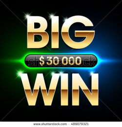 Big Win banner background for lottery or casino games such as poker ...
