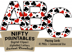 Casino Alphabet - Poker Theme - Nifty Printables