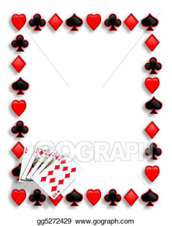 Stock Illustration - Playing cards poker border royal flush. Clip ...