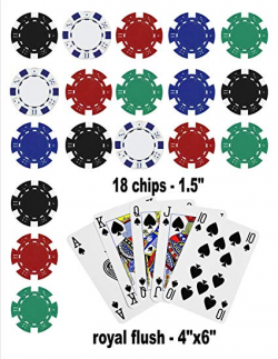 Amazon.com: Poker Edible Cake Topper Royal Flush Cake Topper Casino ...