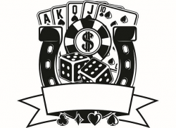 Poker Logo #1 Chips Dice Royal Flush Texas Hold'em Horseshoe Banner ...