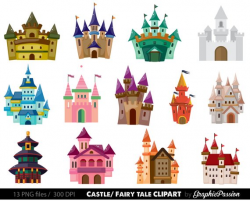 Castle Clip art. Kids Castle Clipart. Fairy Tale Clipart. Pink ...