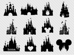 Disney castle svg bundle, disney castle clipart, castle svg, png ...