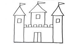 Castle clipart easy - Pencil and in color castle clipart easy