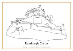 Edinburgh Castle colouring page | St. Andrew's Day - Scotland ...