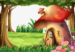 Animation Cabin, Forest Hut, Castle, Mushroom Hut PNG Image and ...