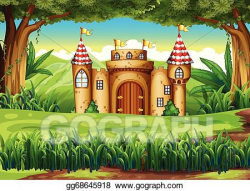 Clip Art Vector - A castle at the forest. Stock EPS ...