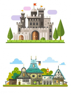 Medieval fortress and house | Medieval, Illustrations and Illustrators