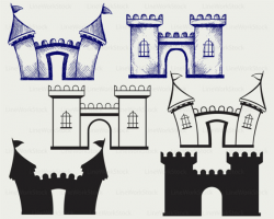 Castle svg/castle clipart/ancient fortress svg/castle silhouette ...