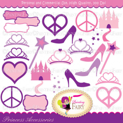 Princess Accessories Clipart Tiara Castle Peace Love Heart Glass ...