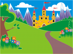 Fairytale Fantasy Castle Landscape Clipart - Design Droide