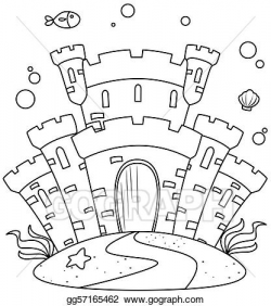 Stock Illustration - Line art undersea castle. Clipart Illustrations ...