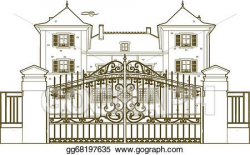 Vector Stock - Design behind the castle gate. Clipart Illustration ...
