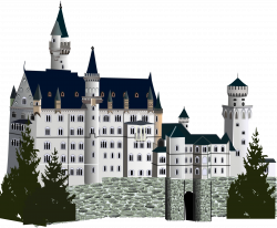Clipart - medieval castle, detailed version