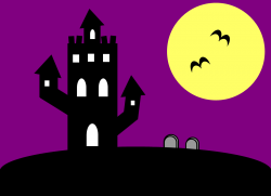 Free Clipart N Images: Spooky Halloween Castle on a Hill Clip Art