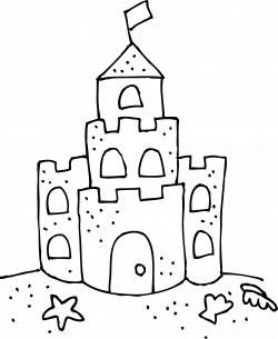 Cute Sand Castle Coloring Page - Free Clip Art