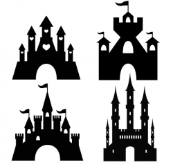 Castle svg silhouette pack princess castle clipart digital