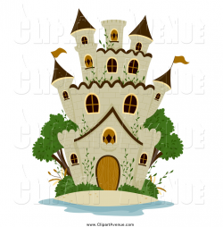 Avenue Clipart of a Stone Castle and Green Trees by BNP Design ...