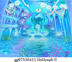 Stock Illustration - Underwater castle. Clipart gg61592895 - GoGraph