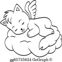 Vector Clipart - Angel cat. Vector Illustration gg75435713 - GoGraph