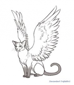 For to color, Angel-cat by Tori-Ohki.deviantart.com | Cat tattoo ...