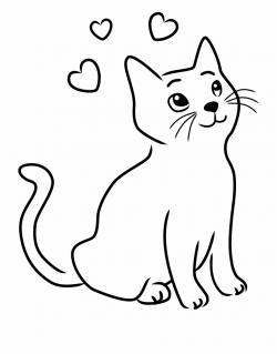 Cat Outline Clipart - Cat Clipart Black And White Png ...