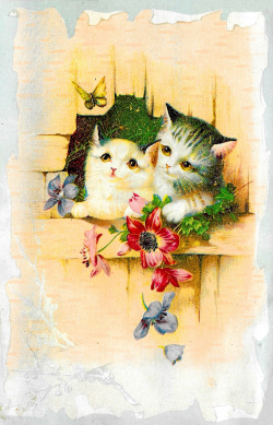 Antique Images: Vintage Cat Printable Cards Greetings Christmas ...