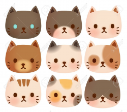 Cat Face Stock Vector Illustration And Royalty Free Cat Face Clipart ...