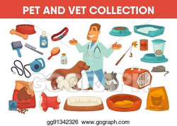 EPS Vector - Dog cat pet stuff and supply set. Stock Clipart ...