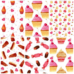 Watercolor sweets. Patterns. Vector ~ Illustrations ~ Creative Market