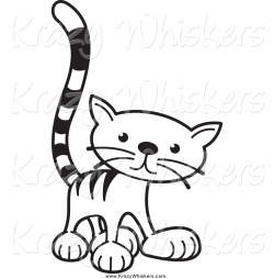 Critter Clipart of a Black and White Tabby Cat Standing by Lal ...