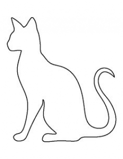 Sitting cat pattern. Use the printable outline for crafts, creating ...
