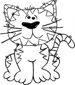 Cartoon Cat Sitting Outline Clip Art at Clker.com - vector clip art ...