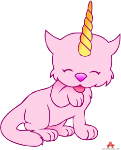 Cat with Unicorn Horn | Free Clipart Design Download