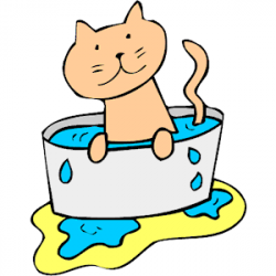 Cat in Water clipart, cliparts of Cat in Water free download (wmf ...