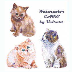 Watercolor Clipart Cat lover Gift Instant Download Cat Clip