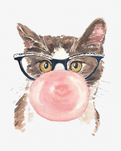 Watercolor Cat, Cartoon, Hand Painted, Watercolor PNG Image and ...